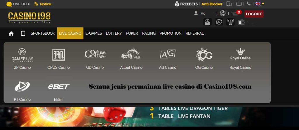Jenis Penyedia permainan Live Casino